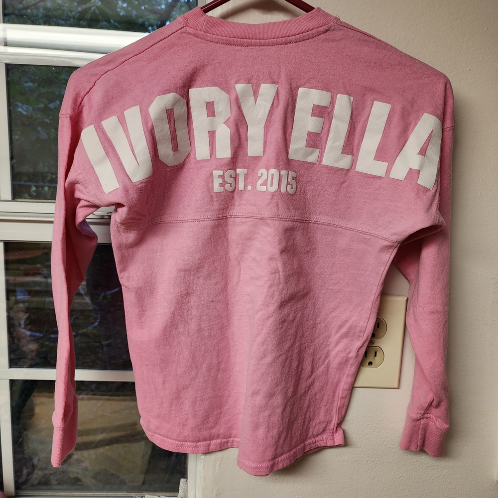 Ivory Ella Top Size Youth Small Pink Elephant Graphic Tee Shirt Cotton
